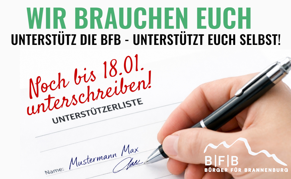 Wir brauchen Euch – Eure Unterschrift zählt!